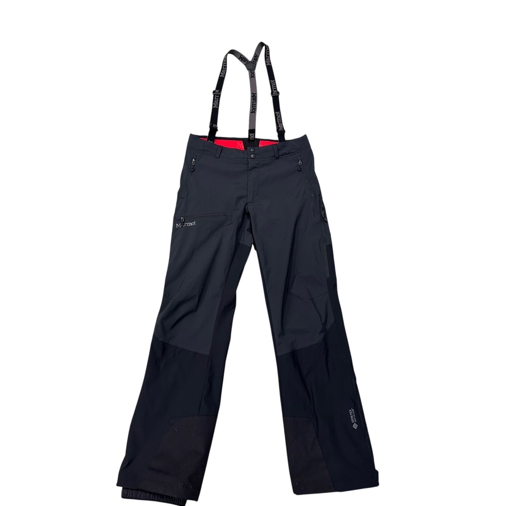 Marmot Gore-Tex Infinium Softshell Pants Mens Black medium Suspenders‎ Ski Snow